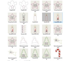 Stickserie ITH - 17 Blumenstecker Xmas